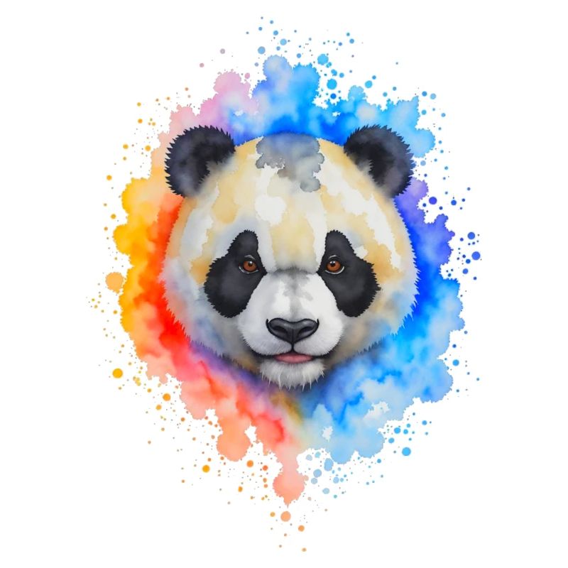 Wasserfarben Panda Splash