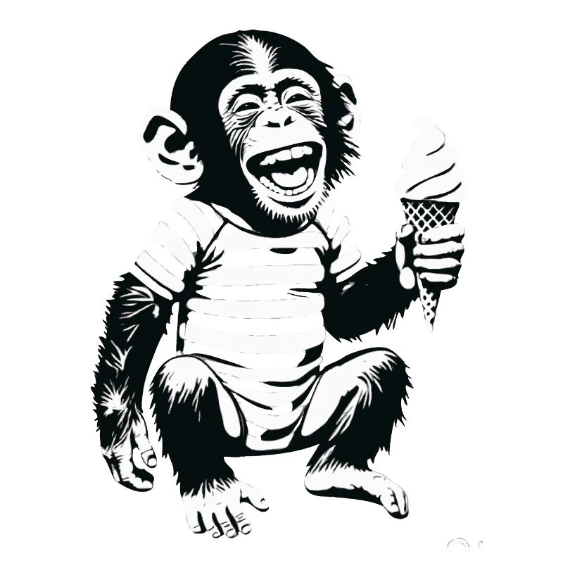 Verspielter Affe mit Eiscreme-Design