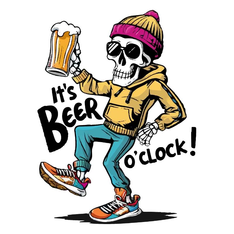 It's beer o'clock Funny Skeleton