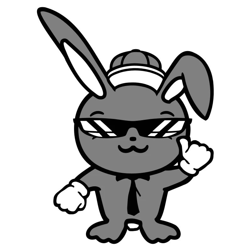 Bunny Sunglasses Cappy Tie Cool Hat Comic