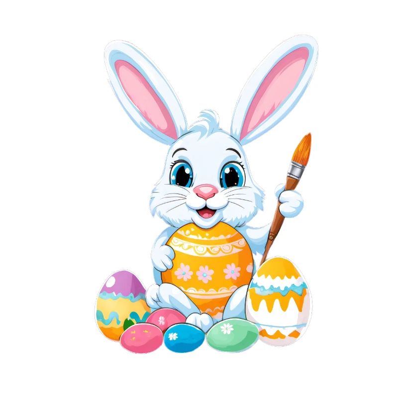 Easter bunny with Easter eggs