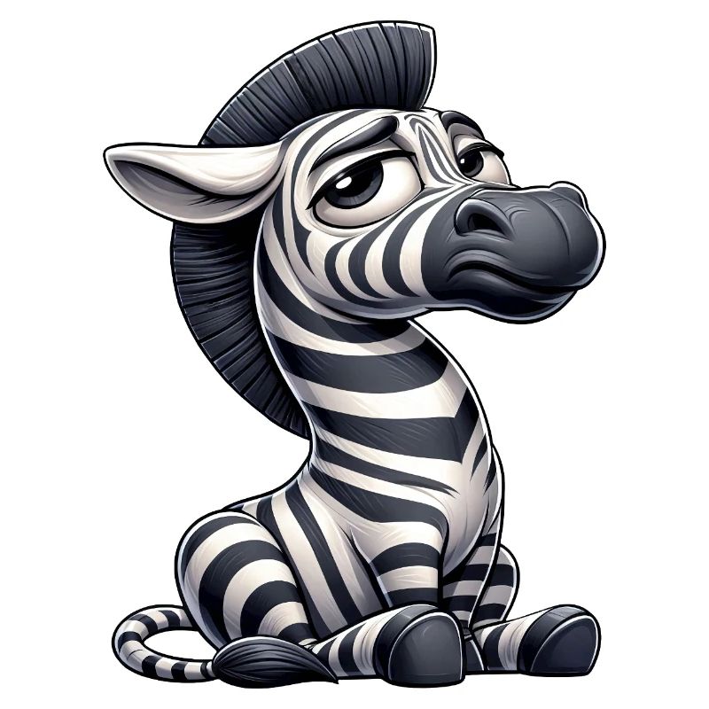 Funny Zebra Comic Bull Skeptical Look