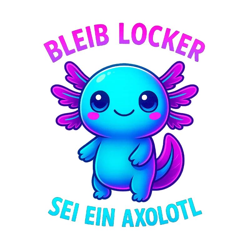 Bleib locker sei ein Axolotl | Neon Spruch Design