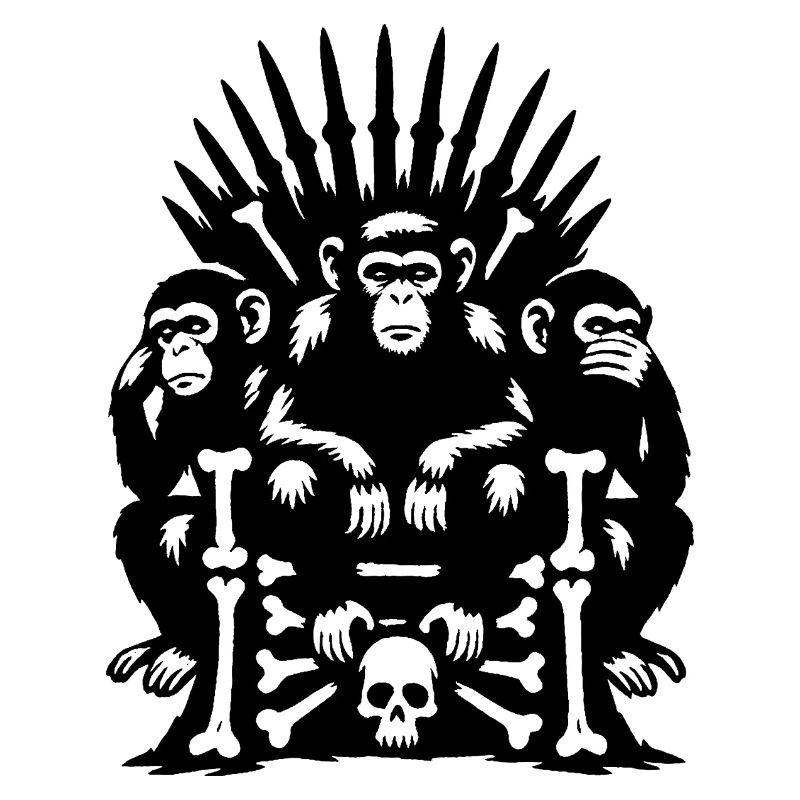 Monkeys on Skull and Bones Throne