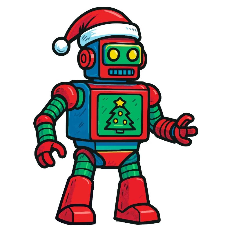 Robot with Christmas tree