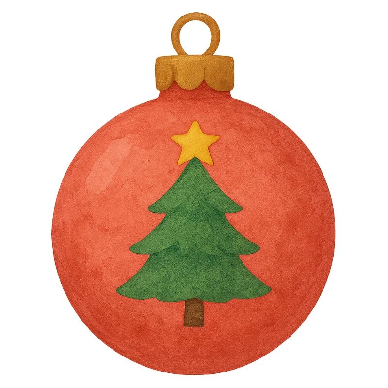 Weihnachtskugel mit Tannenbaum