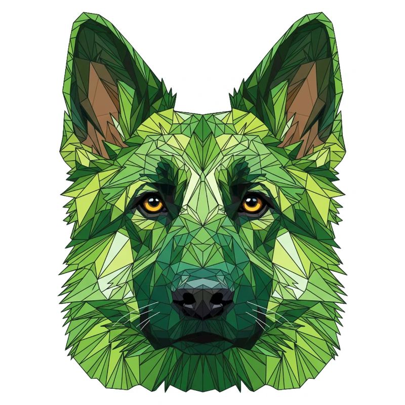 Loup polygonal vert