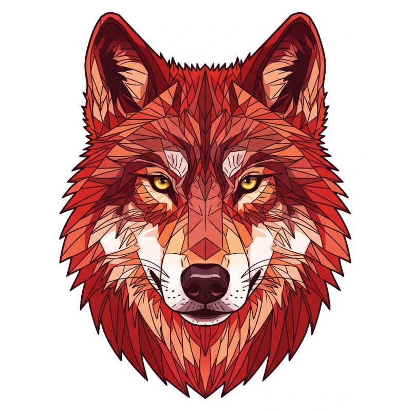 Geometric Red Wolf