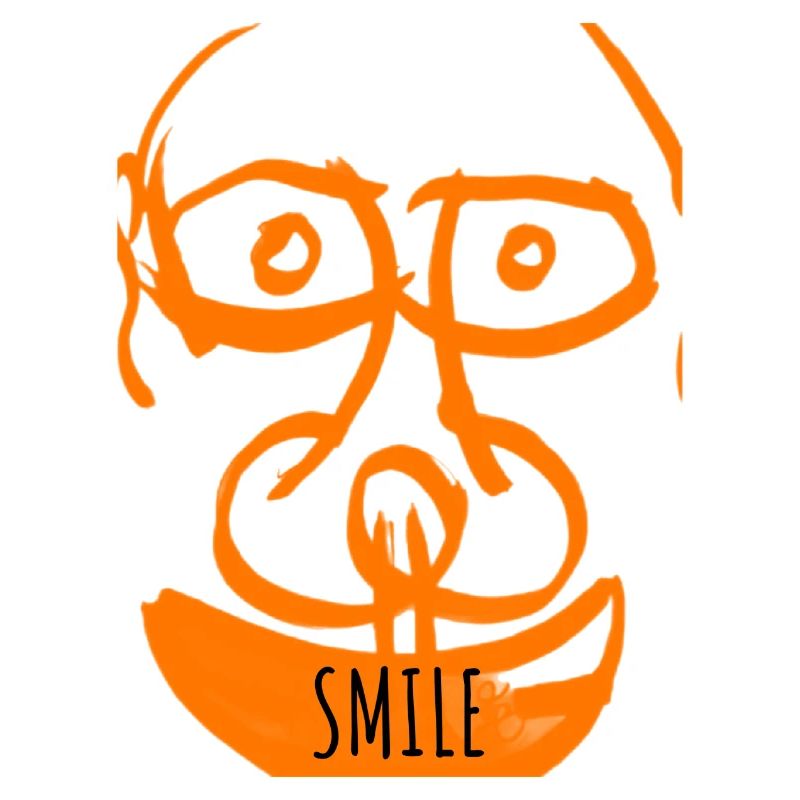 Oranges Doodle-Lächeln