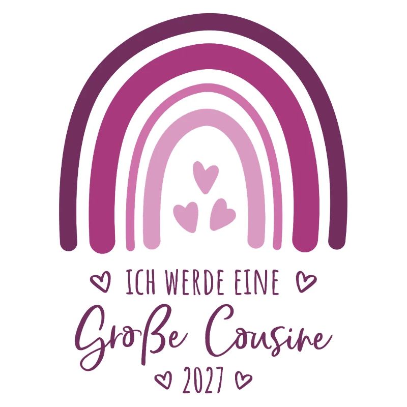 Ich werde eine Große Cousine 2027 Boho Regenbogen