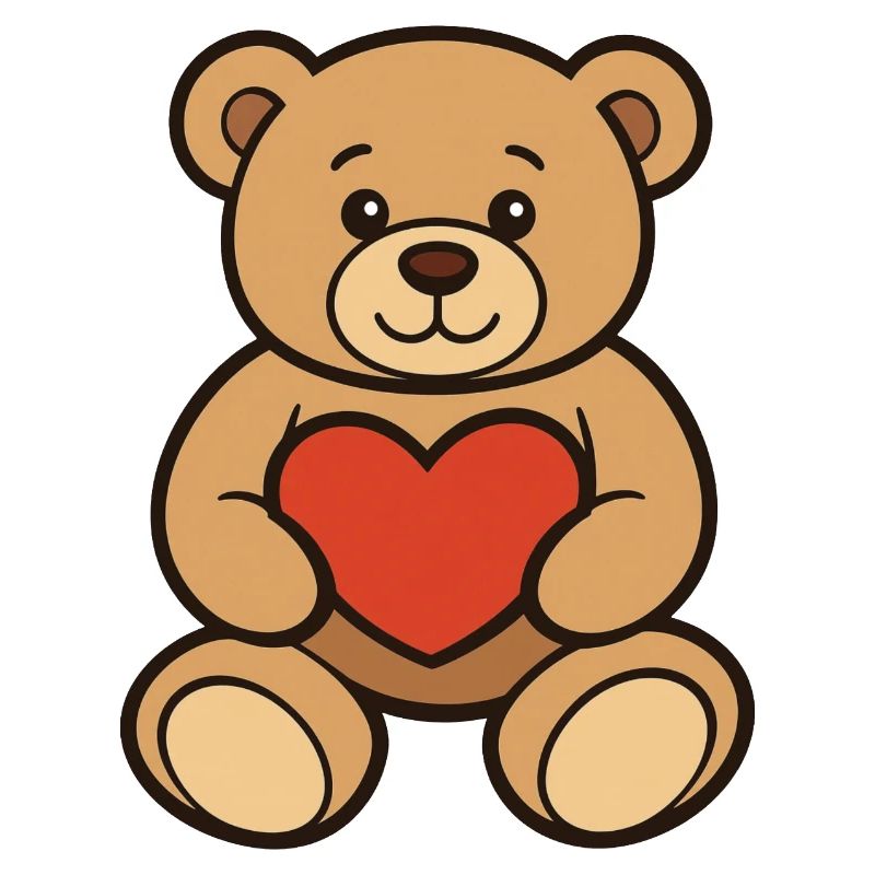 Teddybär mit Herz Comic Art 