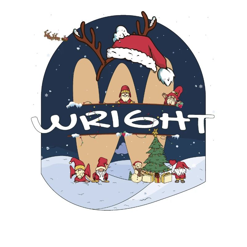 Impressionnant nom de Wright w chapeau de père Noël dans le thème de Noël