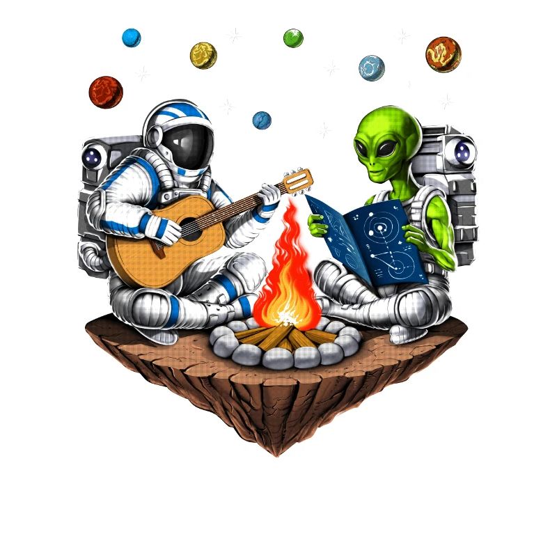 Space Astronaut Alien Camping