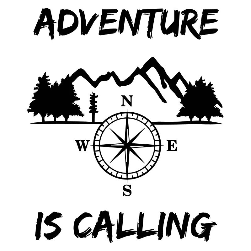 Mountains, forest, compass