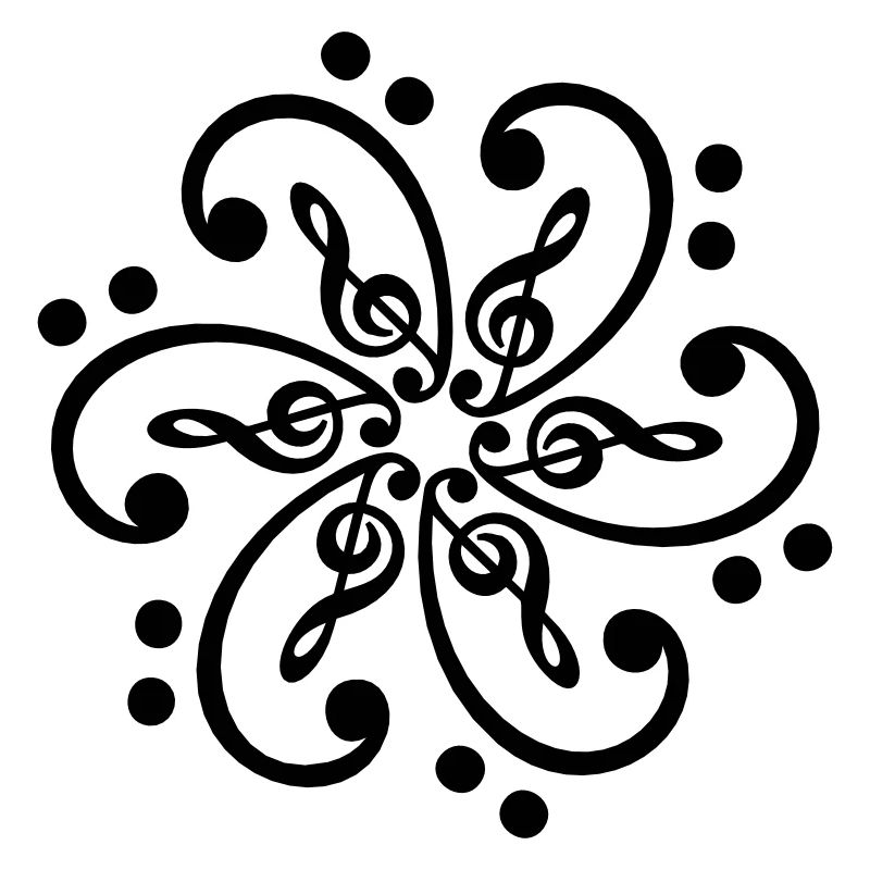 Basse & clef de sol, musique mandala, note, treble
