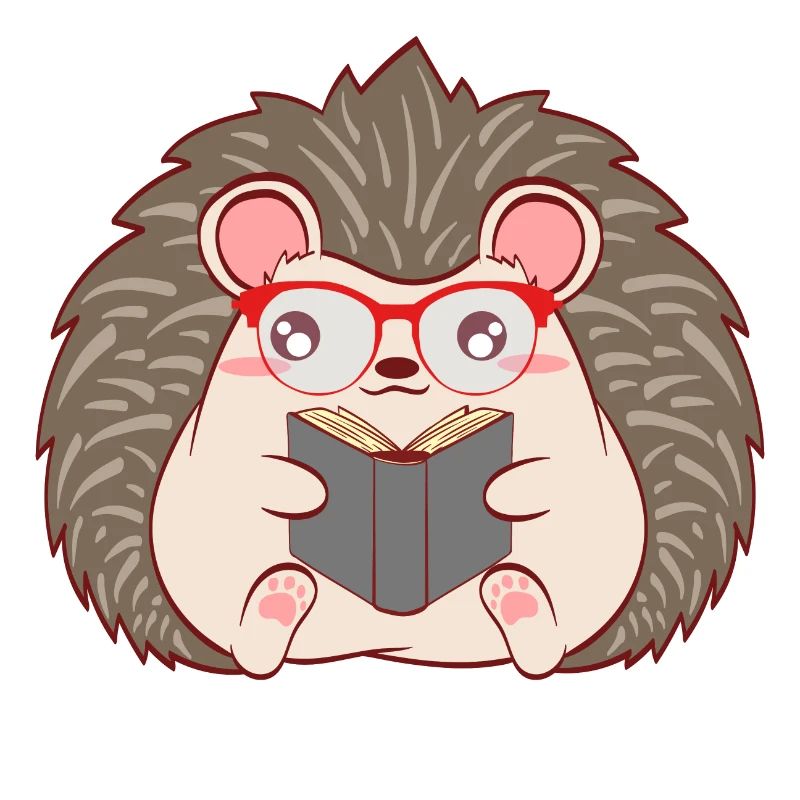 Hedgehog "Reader" Christmas Design For Students