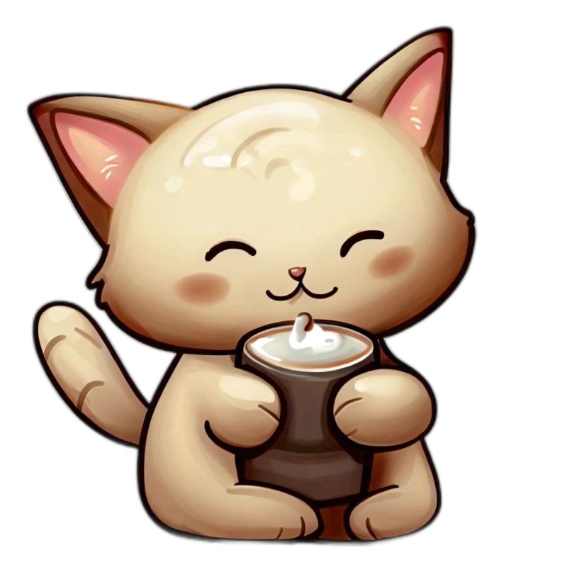 Coffee-drinking cat