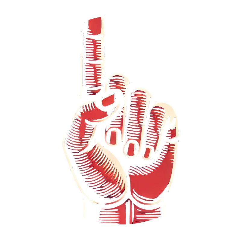Conception audacieuse de geste de la main rouge