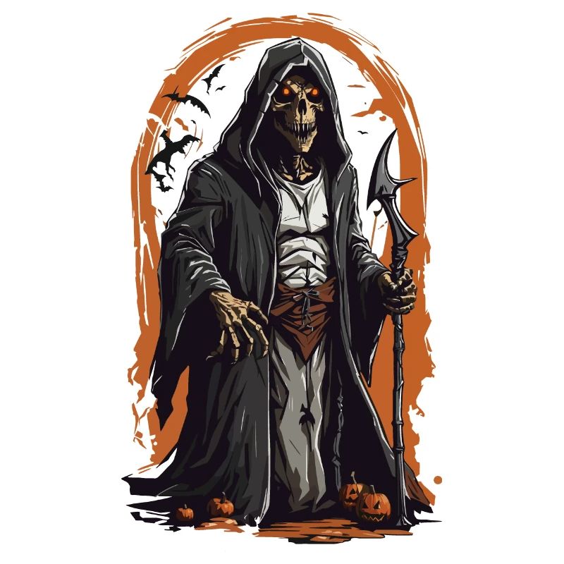 Grim Reaper Magic Halloween Undead Skeleton