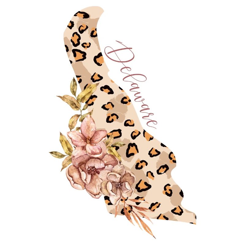 Leopard Pattern Map State of Delaware