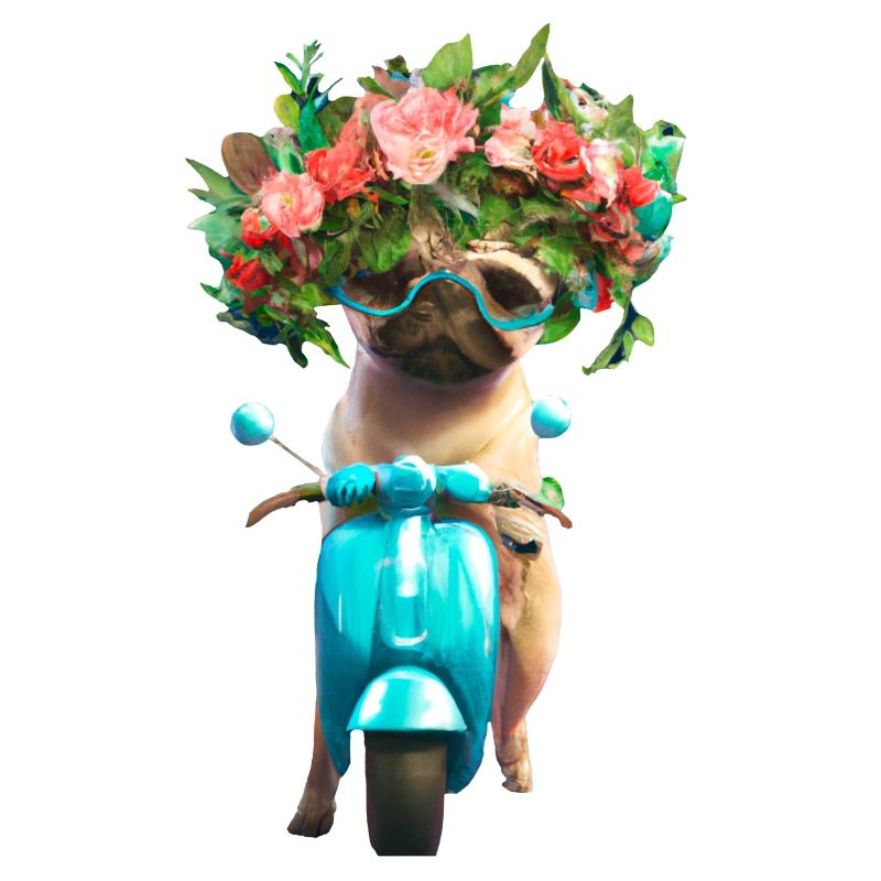 Carlin E-scooter avec couronne de fleurs
