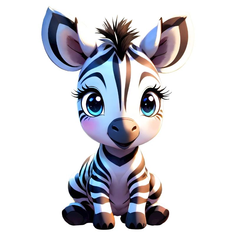 Mignon bébé zèbre isolé