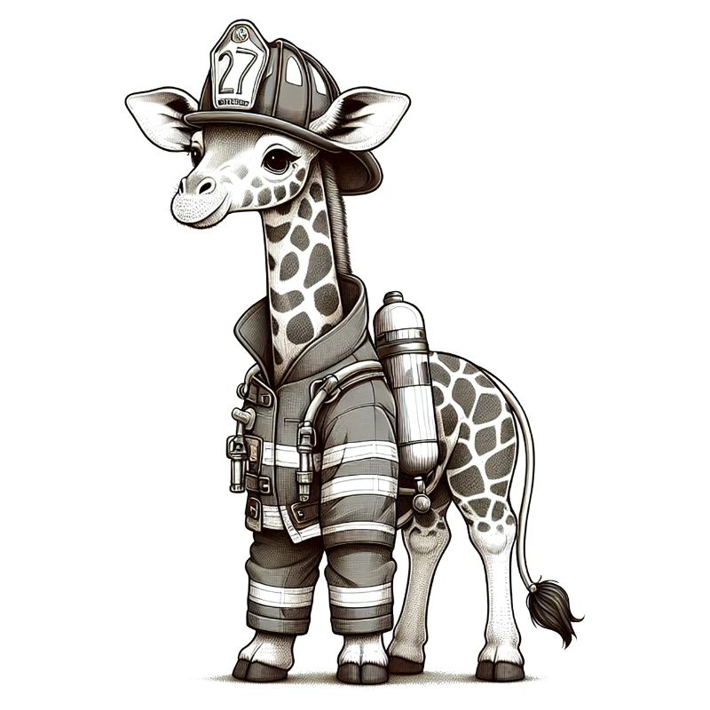 Pompier girafe mignon