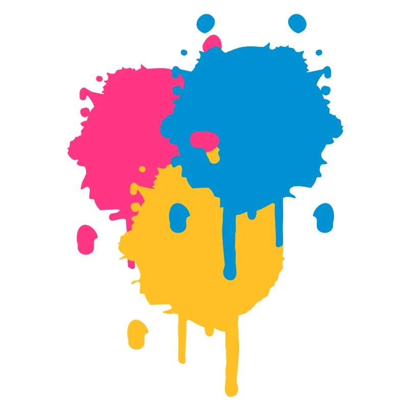 Three bright color spots in graffiti style