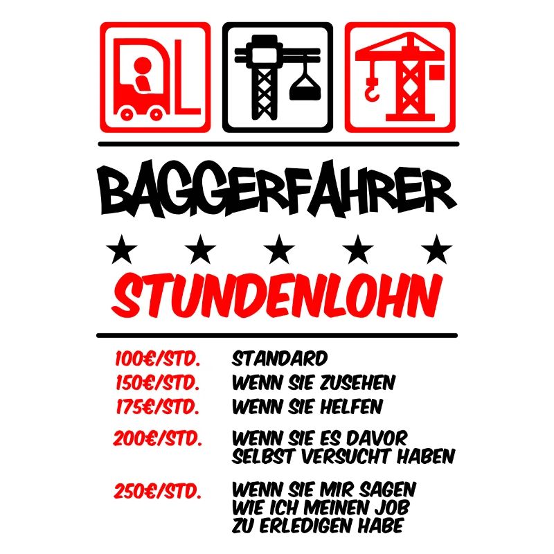 Stundenlohn | Bagger Baggerfahrer