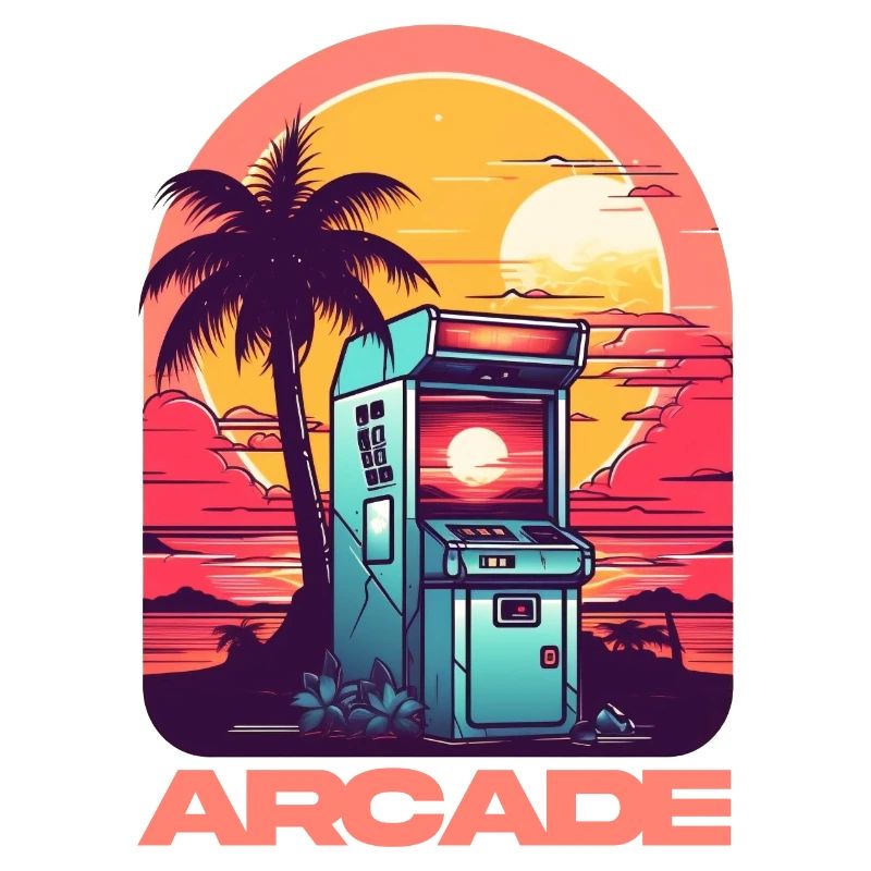 Arcade Gaming Retro Controller Play Game Over