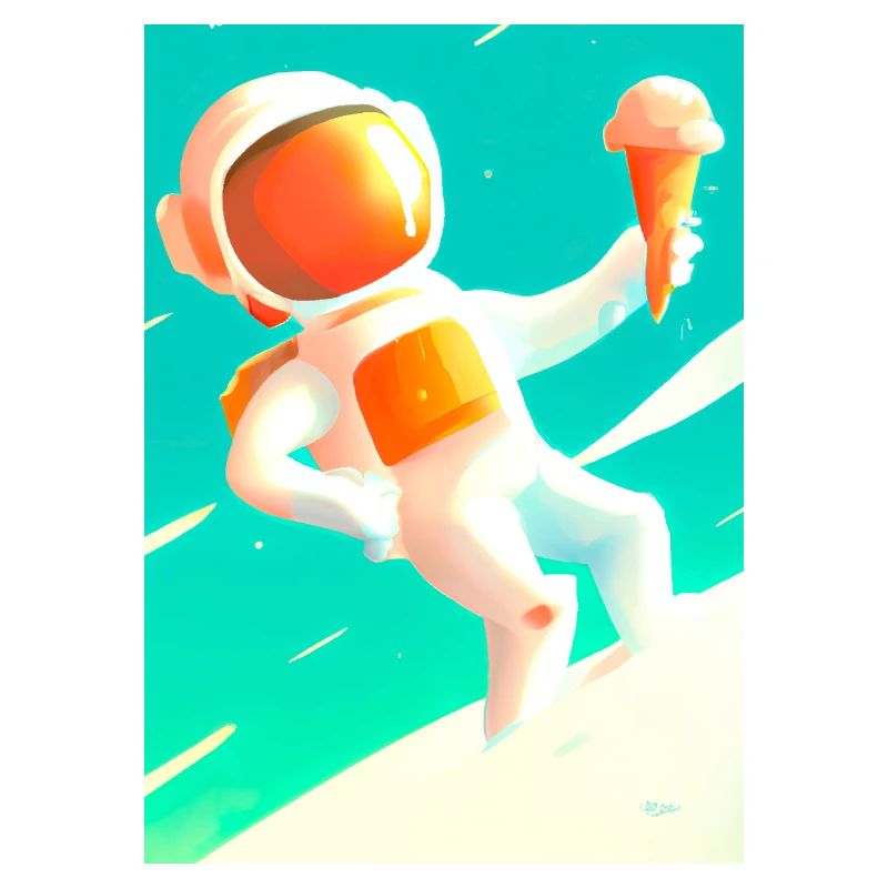 Astronaut mit Eiscreme