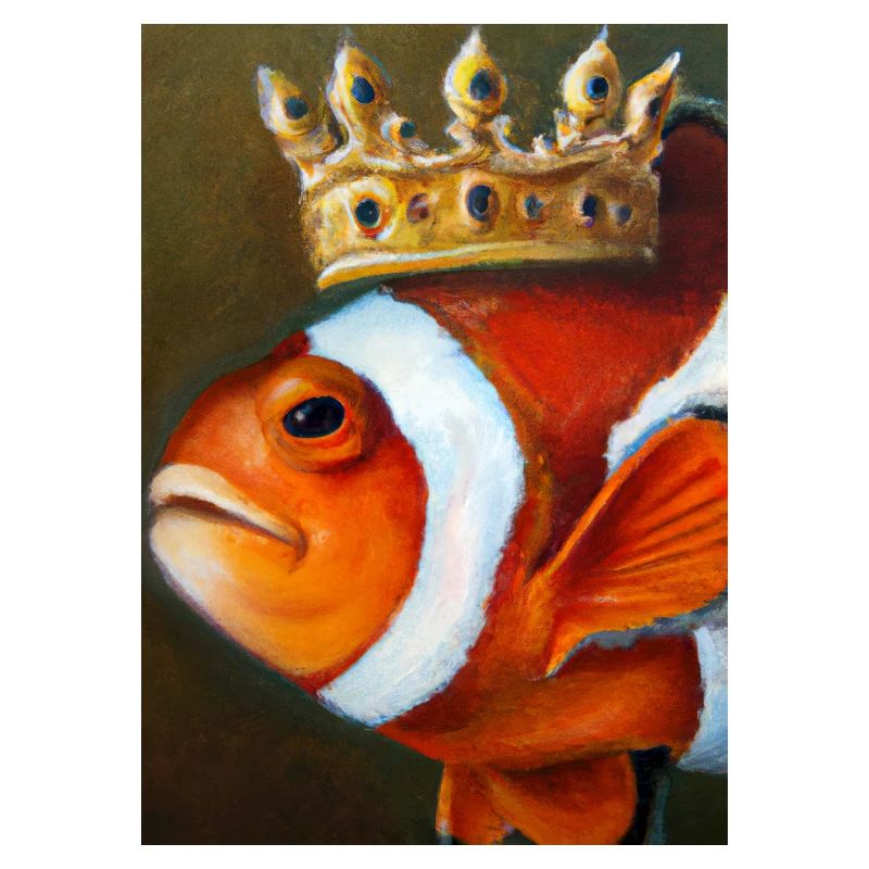 Clownfisch mit einer Krone
