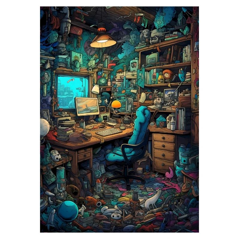 Wohnraum eines Computer Nerds