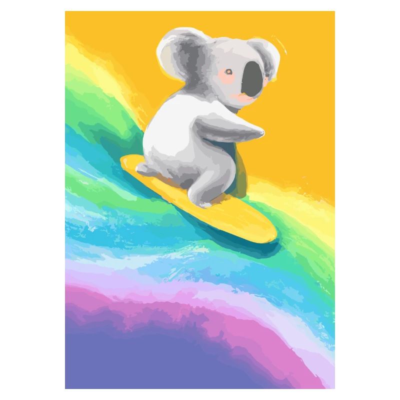 Surfender Regenbogen-Koala