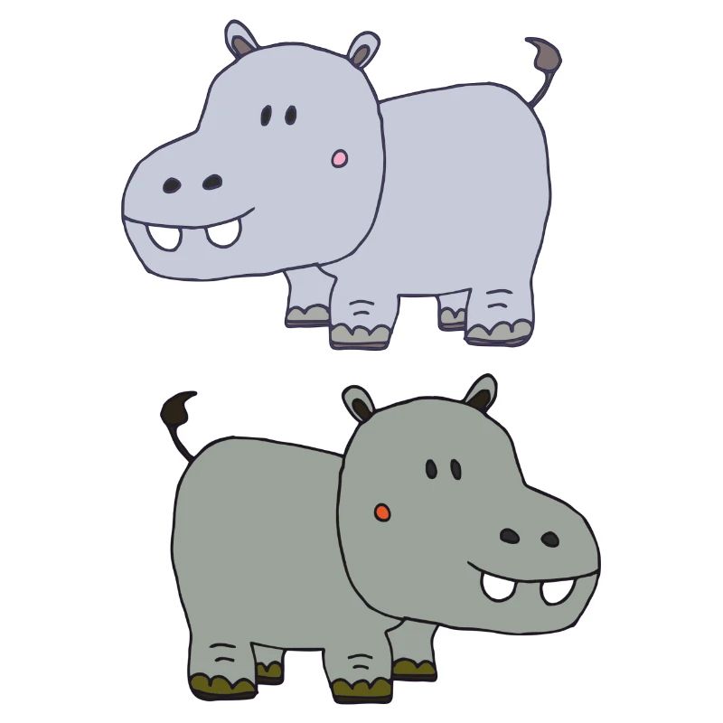 Hippopotames Double 2