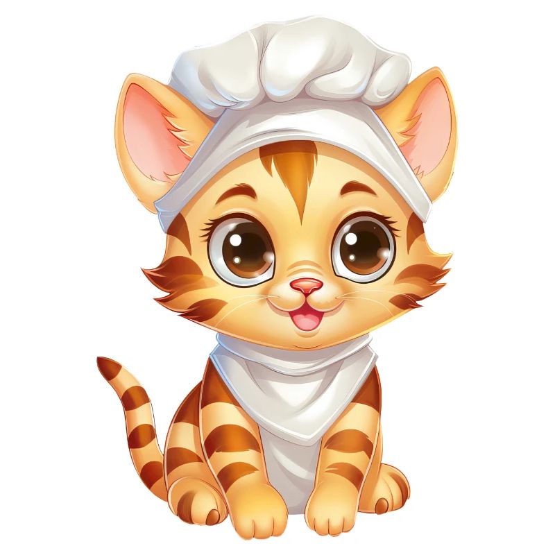 Mignon chat du Bengale Chef Comic Design