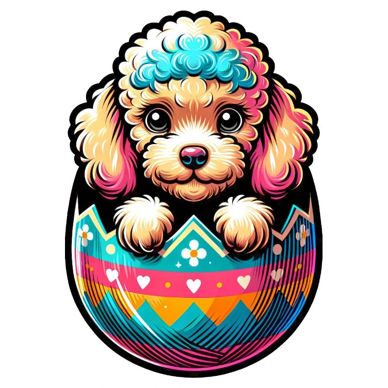 Easter Egg Easter Egg Dog Poodle Hatches From The Egg