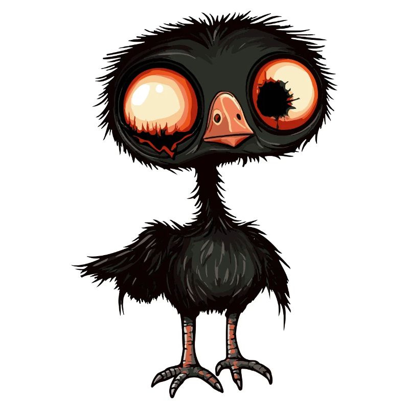 Ostrich Halloween Comic Funny