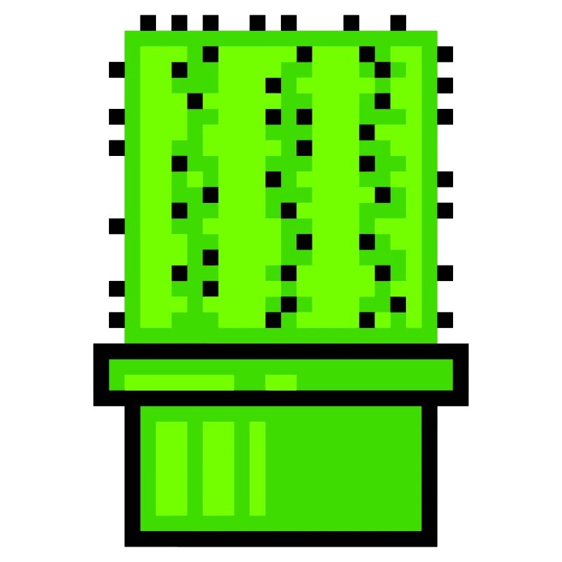Cactus Cactus Rétro Jeu Vidéo Pot De Fleur Pixel