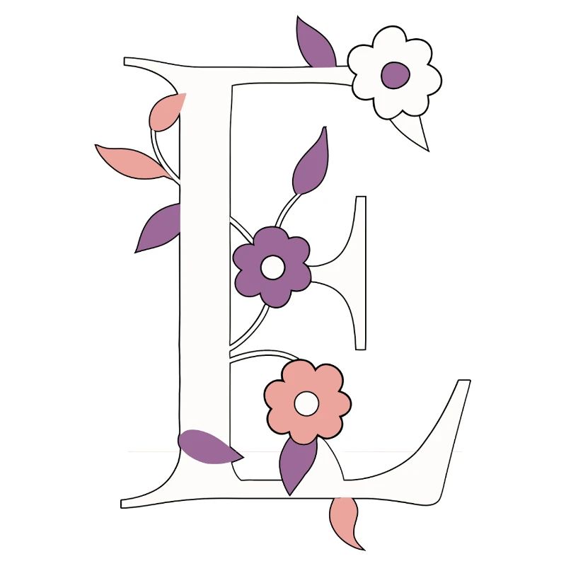 Letter E Monogram Retro