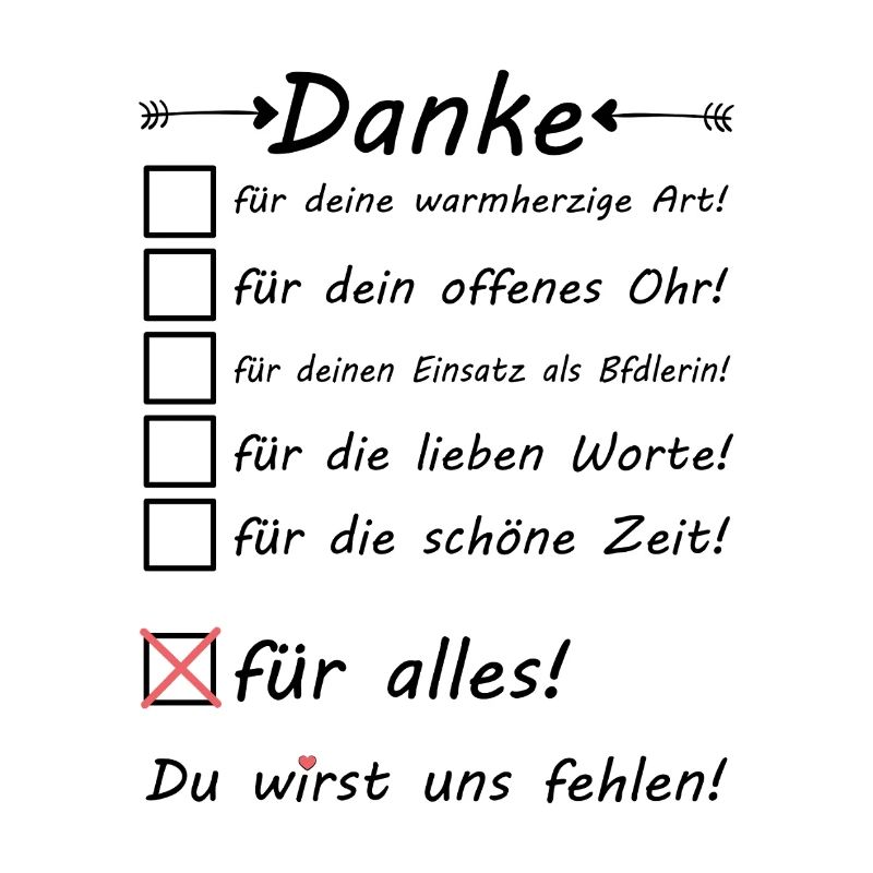 BFD Abschiedsgeschenk Bfdlerin Danke zum Abschied