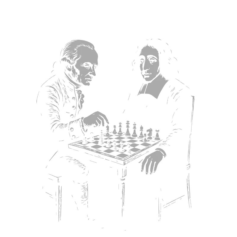 Kant vs Spinoza Playing Chess Design