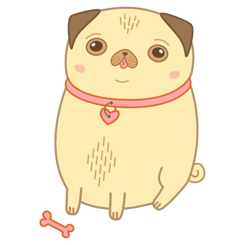 Mops beige süßer Hund Geschenk Mopsmama