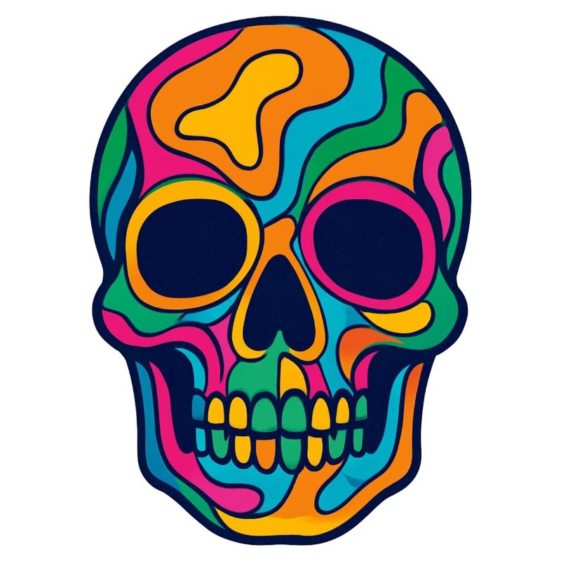 Crâne multicolore Halloween