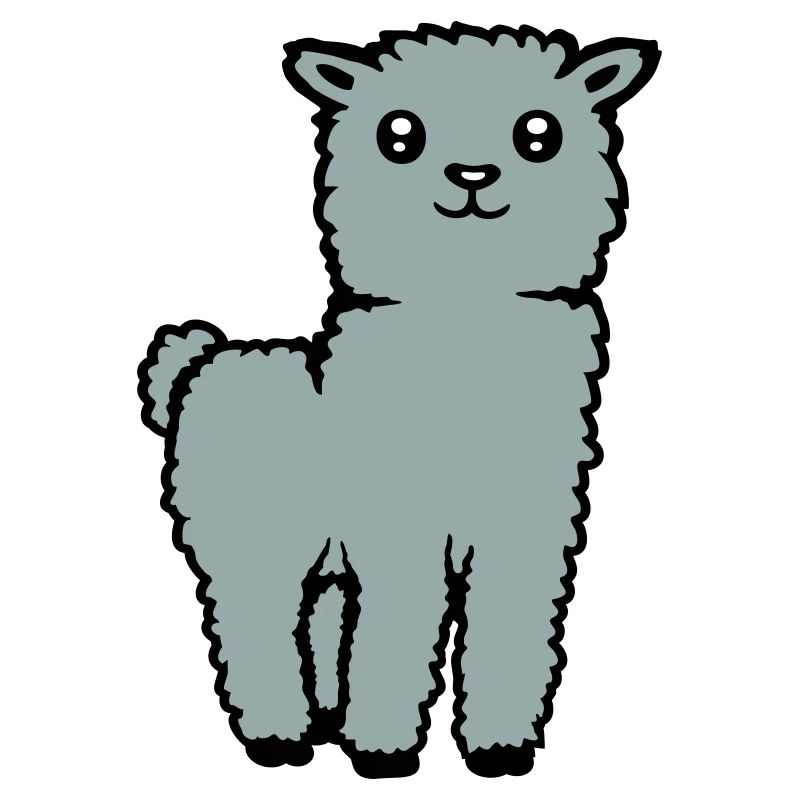 Cute Alpaca Llama Animal Soft Fluffy Comic
