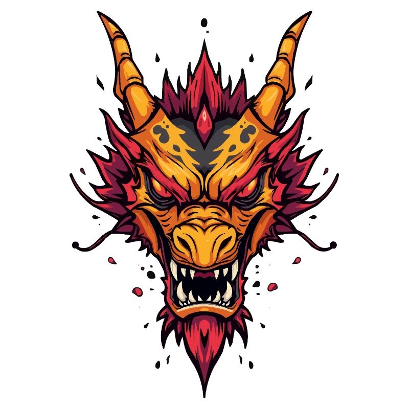 Flammender asiatischer Drache