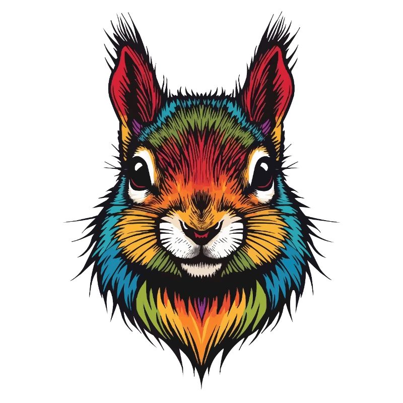 Buntes Eichhörnchen tierische Farbexplosion