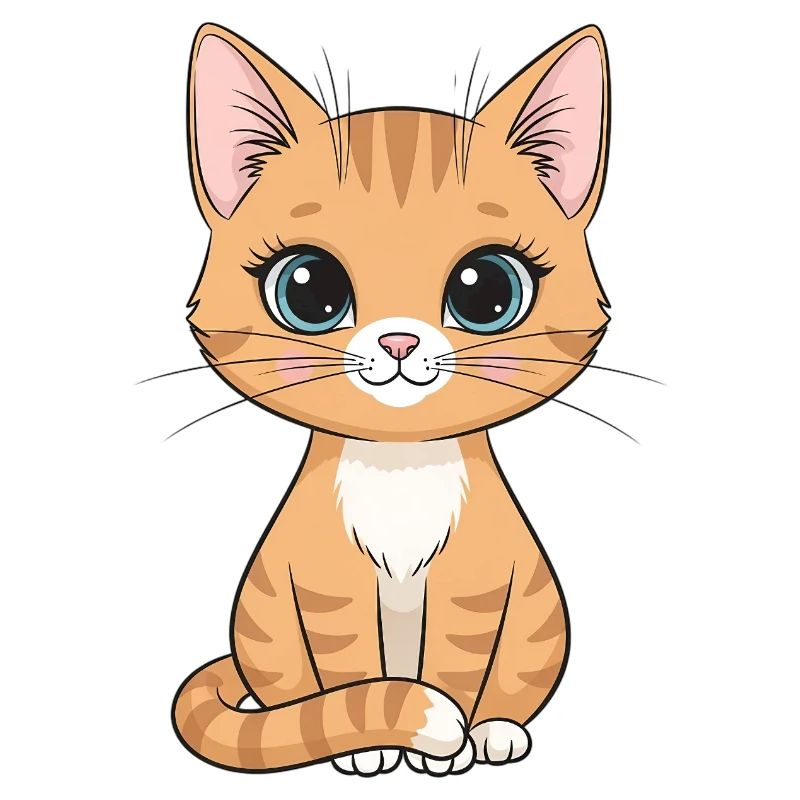 Cartoon chaton : Fourrure rayée orange