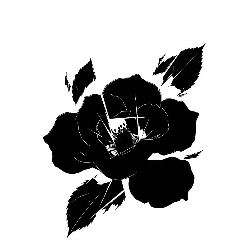 Fragmentierte schwarze Rose
