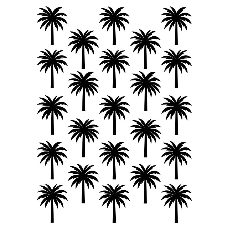 Palm Tree Pattern Black Palm Tree